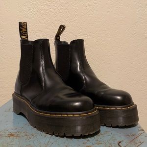 Dr. Martens black platform chelsea boots